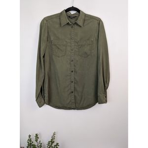 Express Olive Green Button Down Shirt